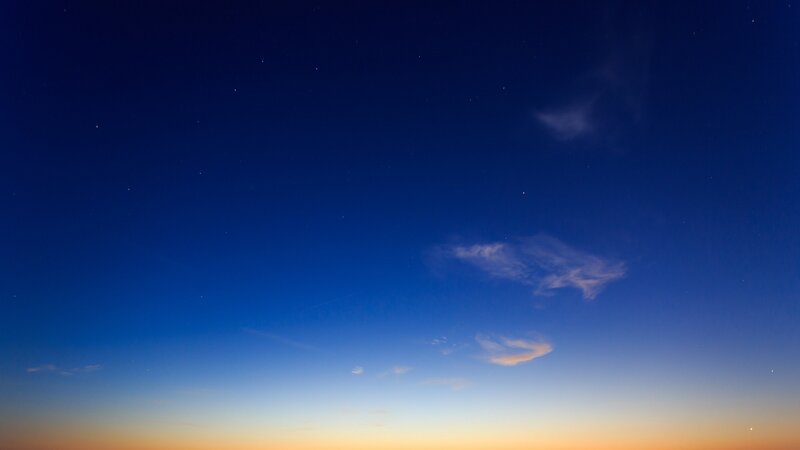 Night Sky with Stars — Blue, Serene, Photograph, Clouds