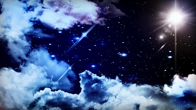 Night Sky with Stars — Blue