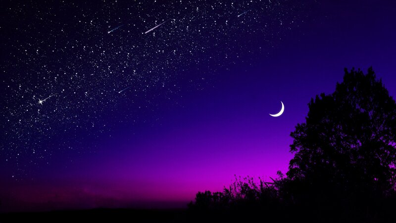 Night Sky with Stars — Purple, Serene