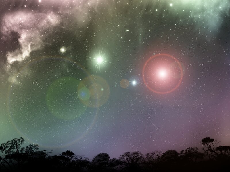 Night Sky with Stars — Purple