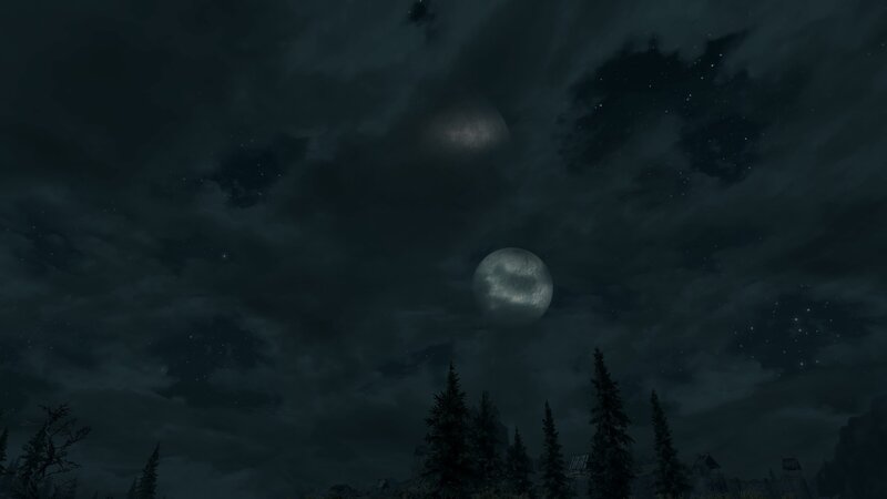 night sky with two moons