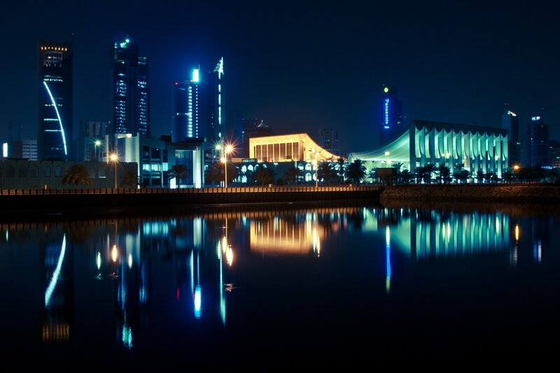 Night skyline of a modern city
