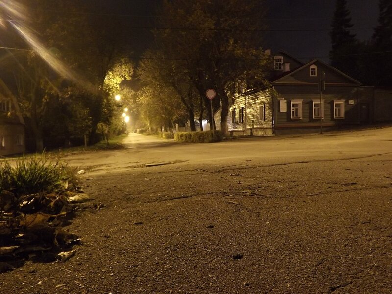 Night street in a quiet town