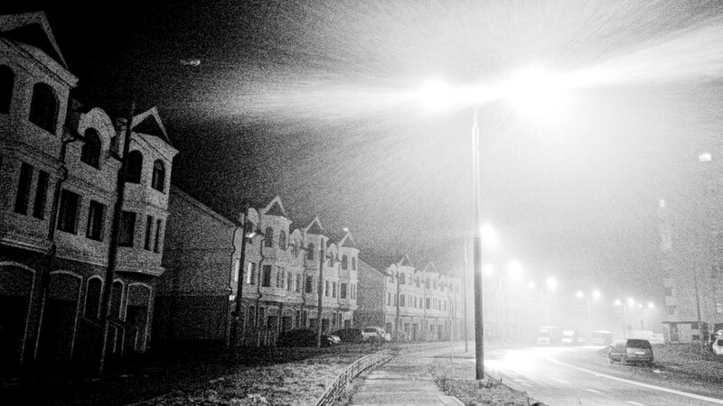 Night Street with Buildings