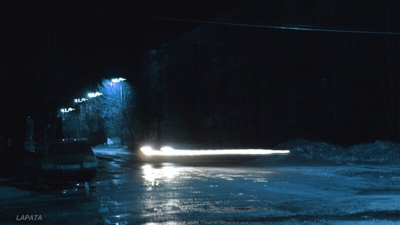 Night street with car lights