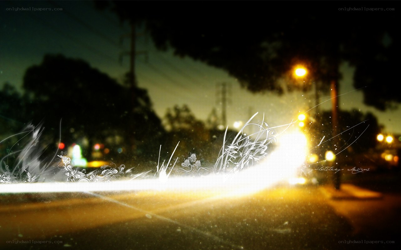 night street with light effects