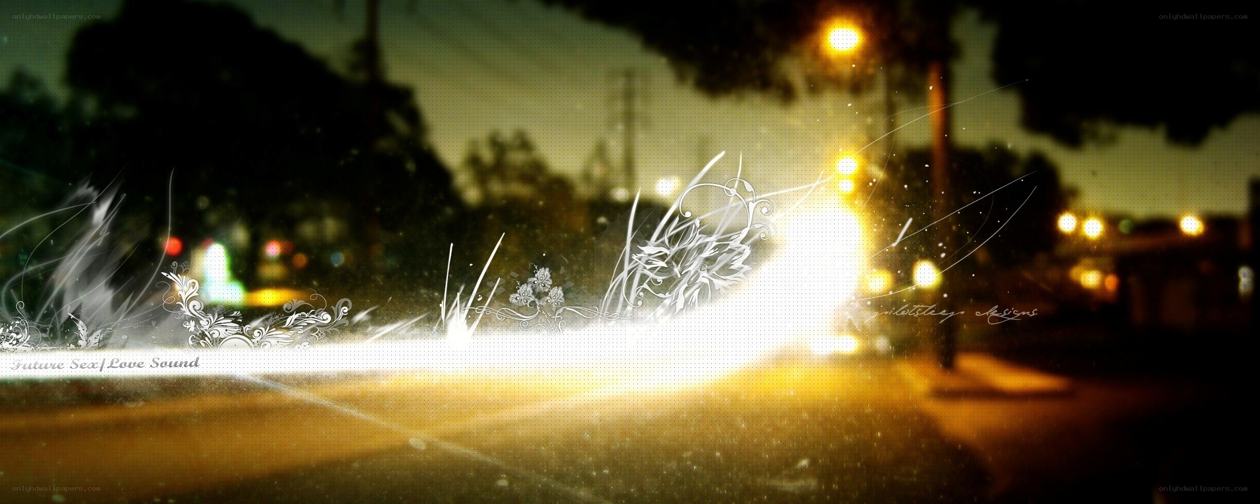 night street with light effects