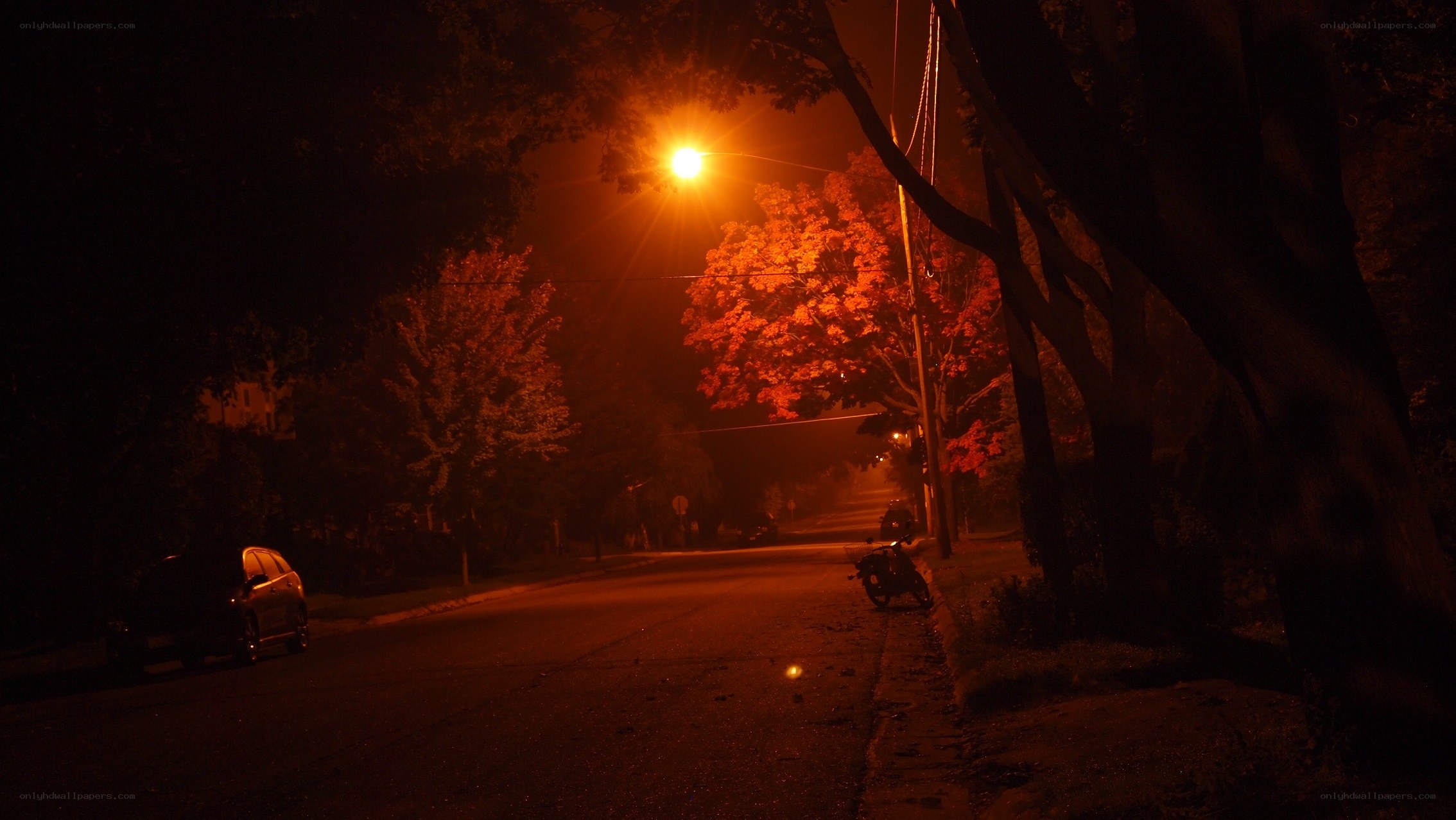 night street with orange light