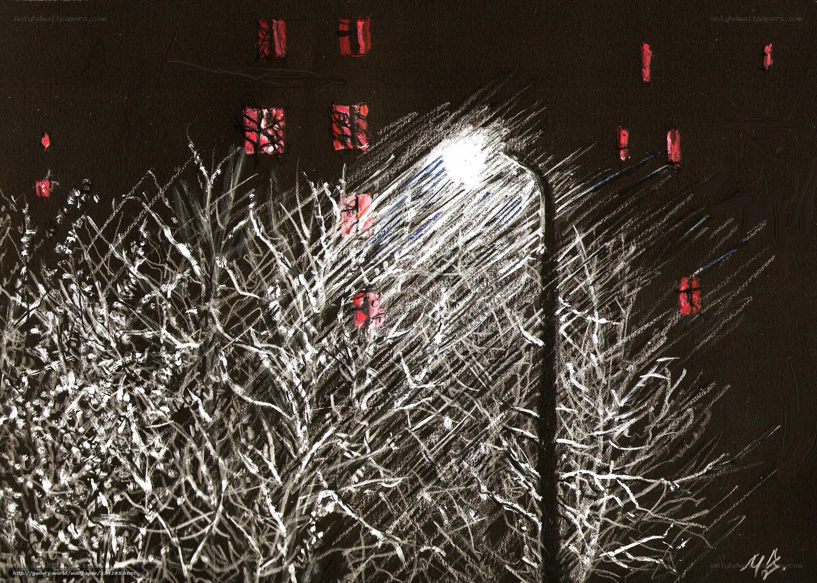 Night Street with Snow