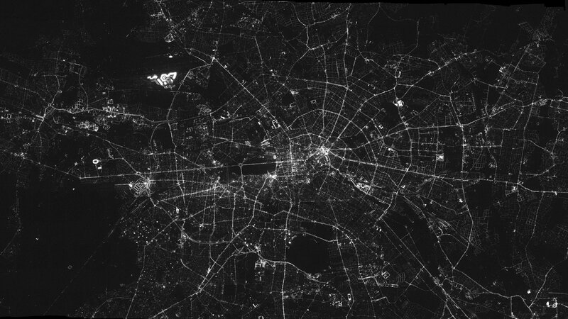 Night-time City Lights — Black