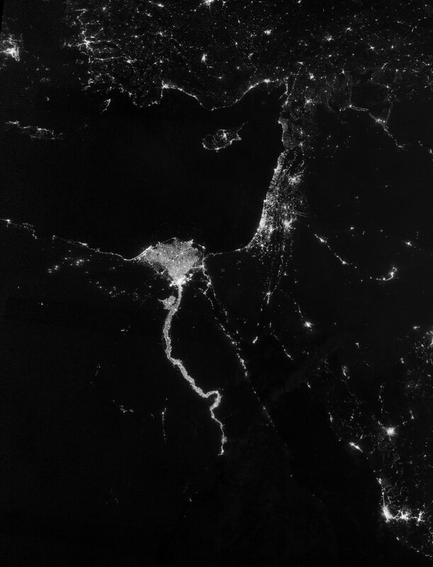 Night-time View of Egypt