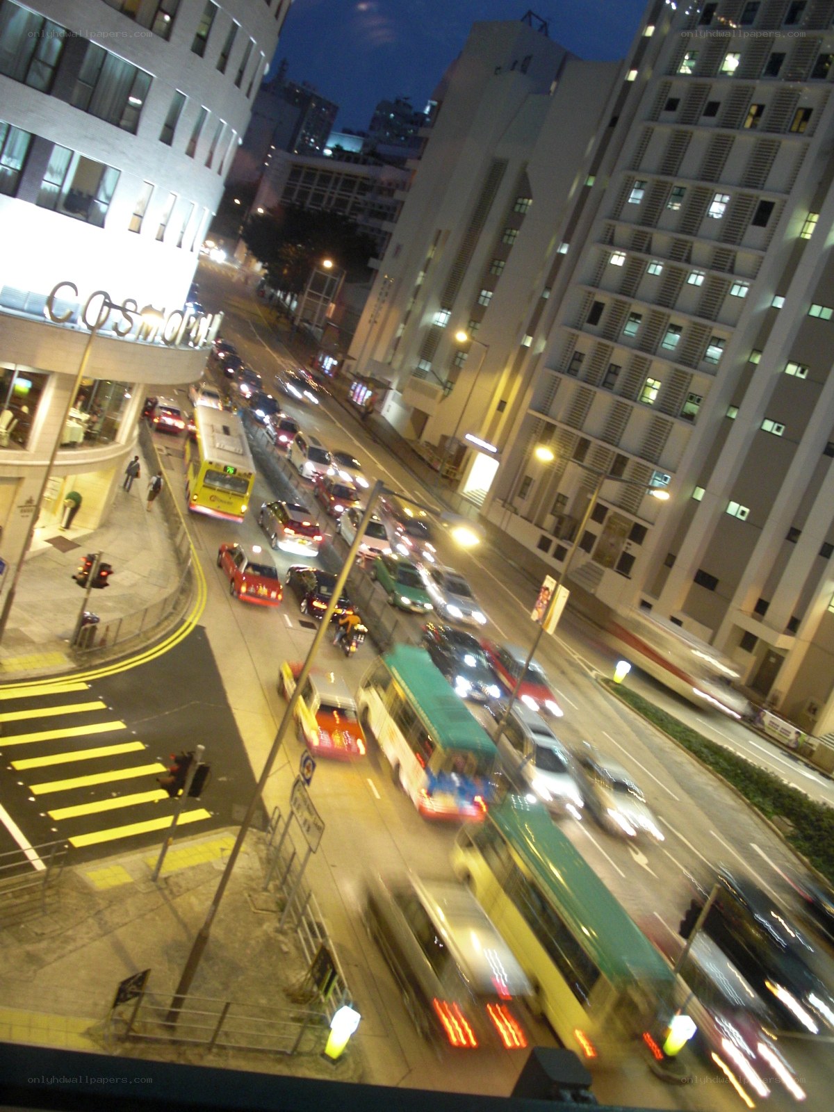 Night traffic in a city