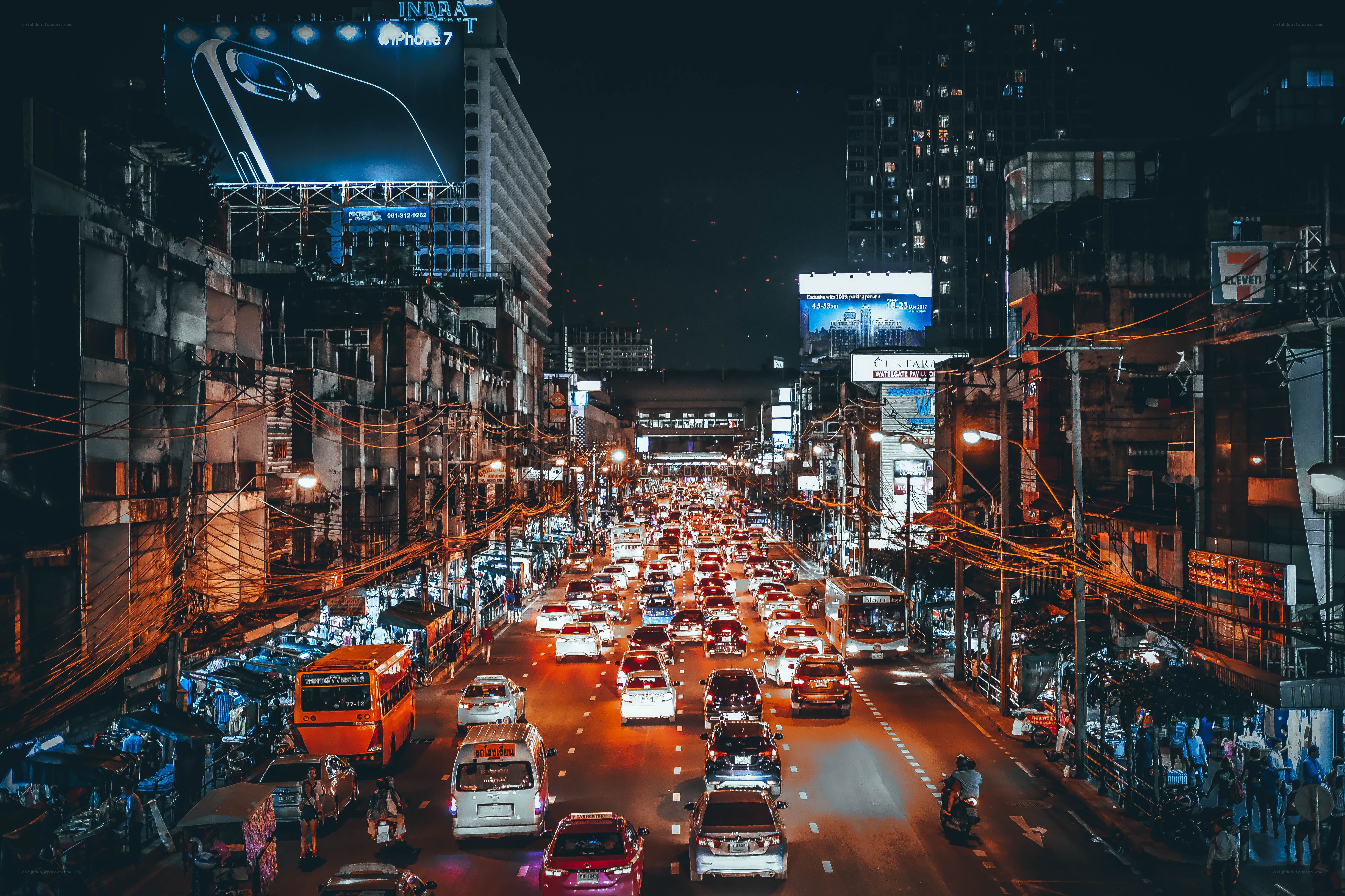 Night traffic in Bangkok