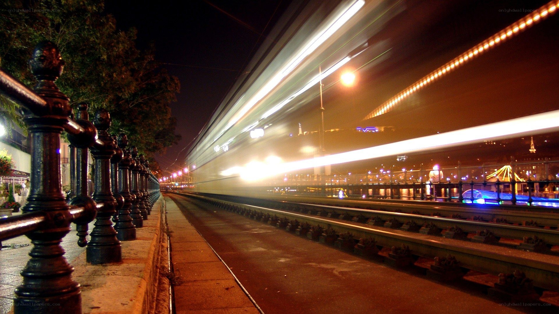 Night train motion blur