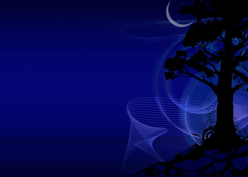 night tree with moon background