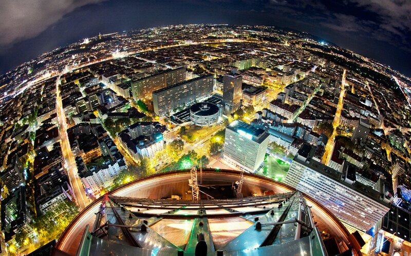 night view from a skyscraper