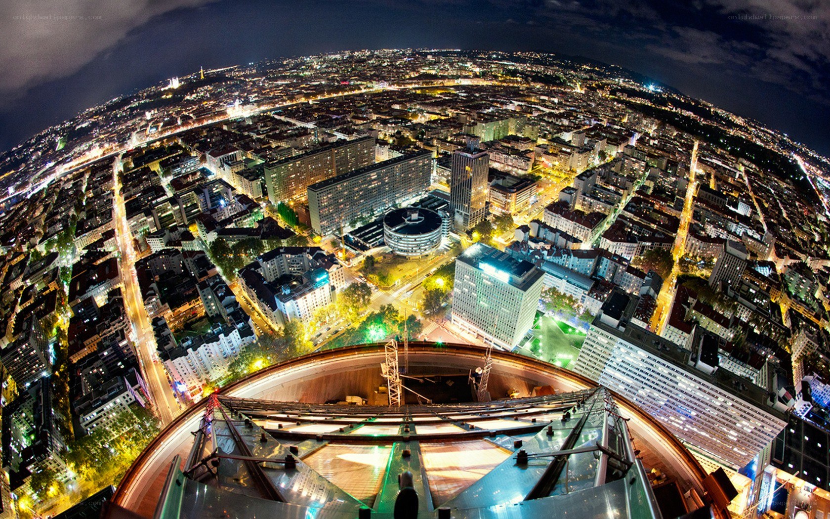 night view from a skyscraper