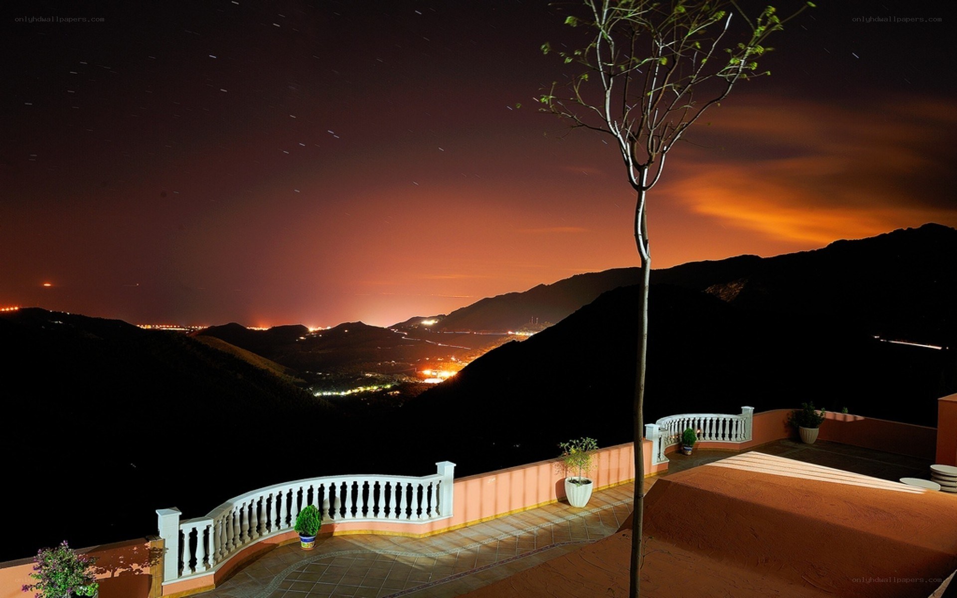 Night view from a terrace