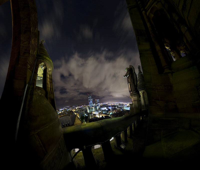 Night view from cathedral tower