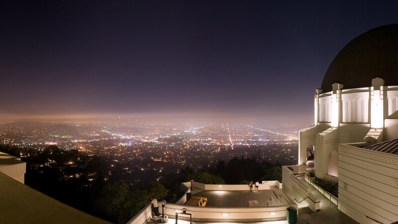 night view from griffith observatory