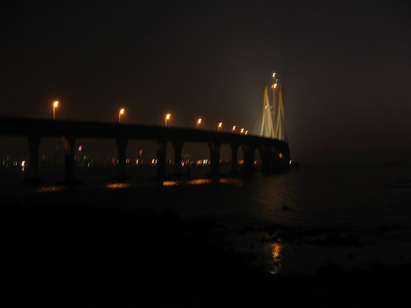 night view of a bridge