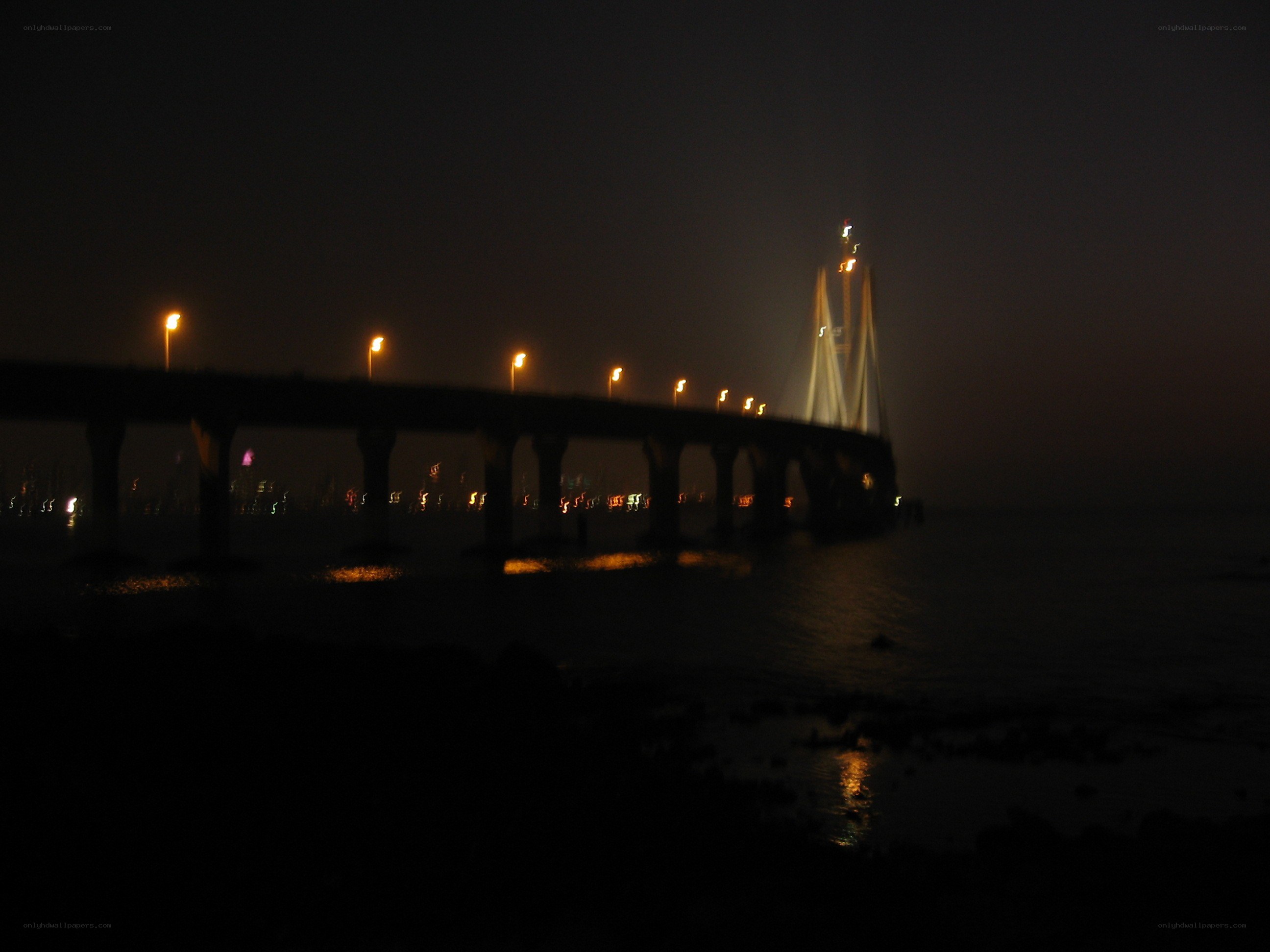 night view of a bridge