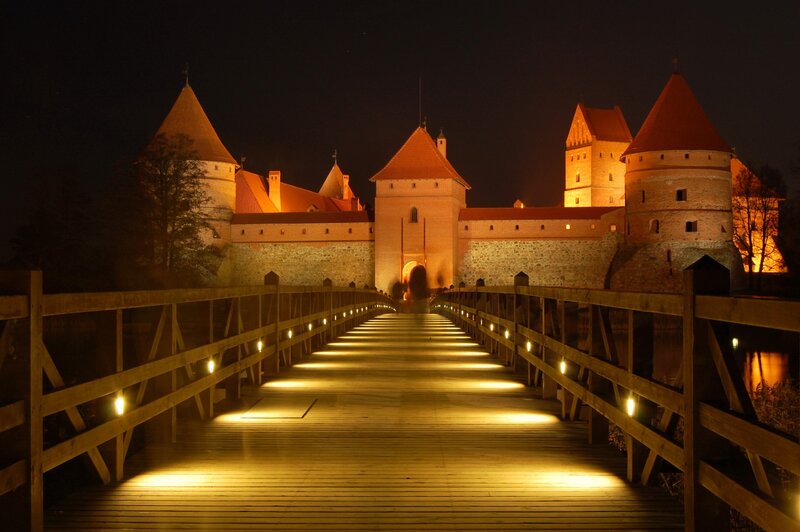 Night view of a castle