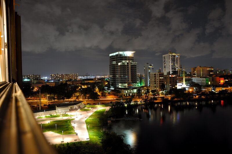 Night view of a city skyline