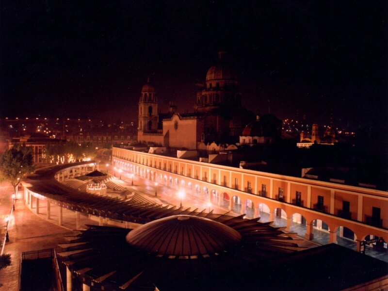 Night view of a city square