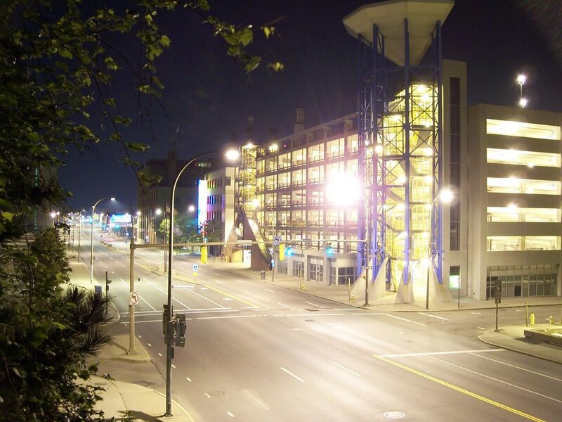 Night view of a city street