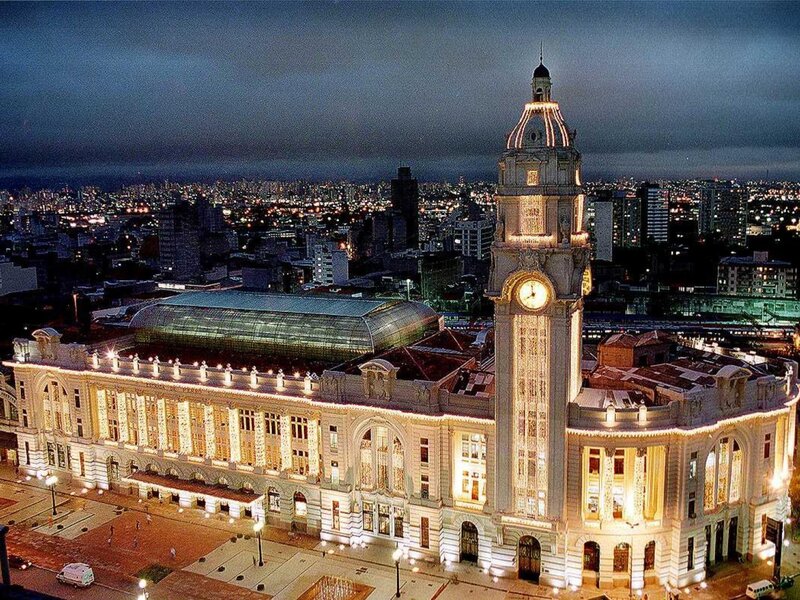 night view of a grand building
