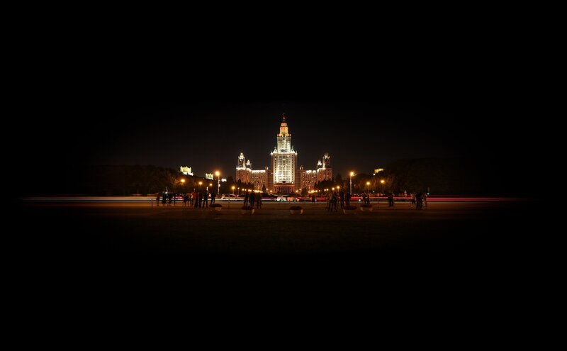 Night view of a grand building