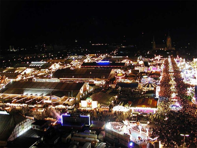 Night view of a large festival