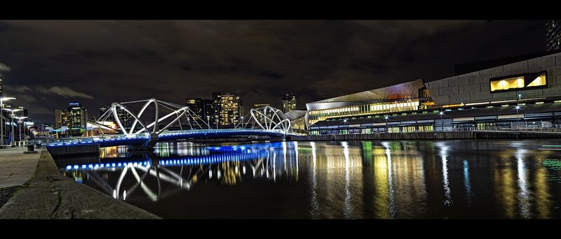 Night view of a modern bridge