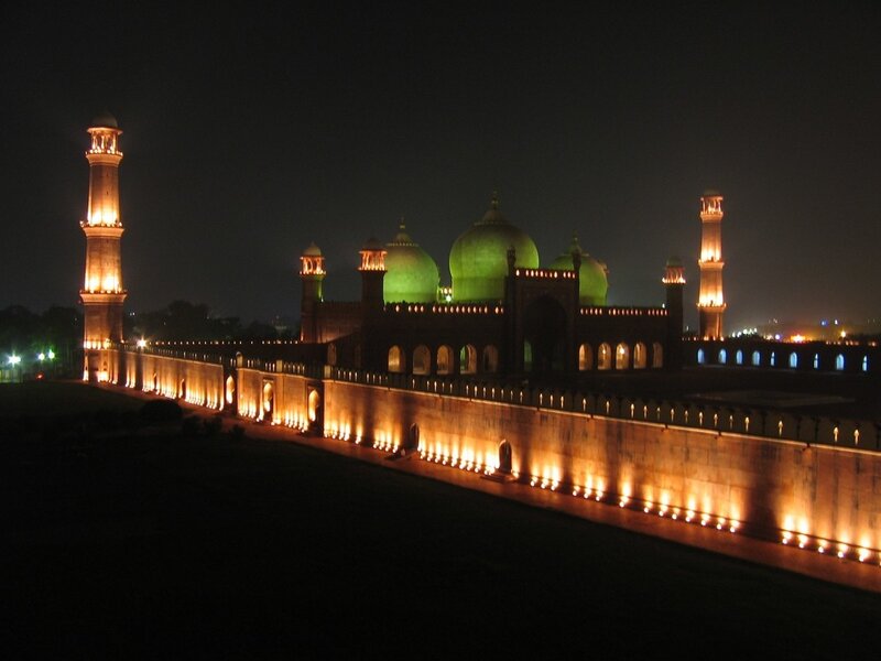 night view of a mosque
