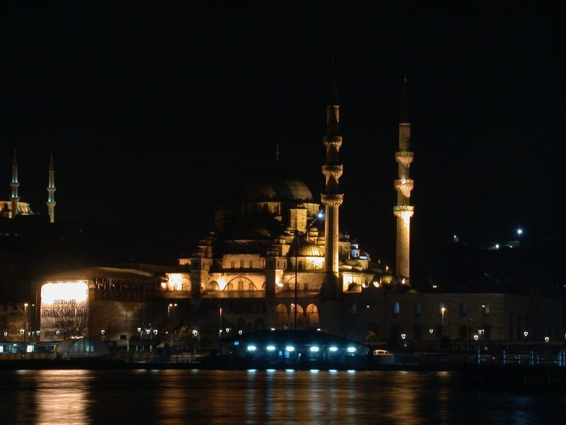 night view of a mosque
