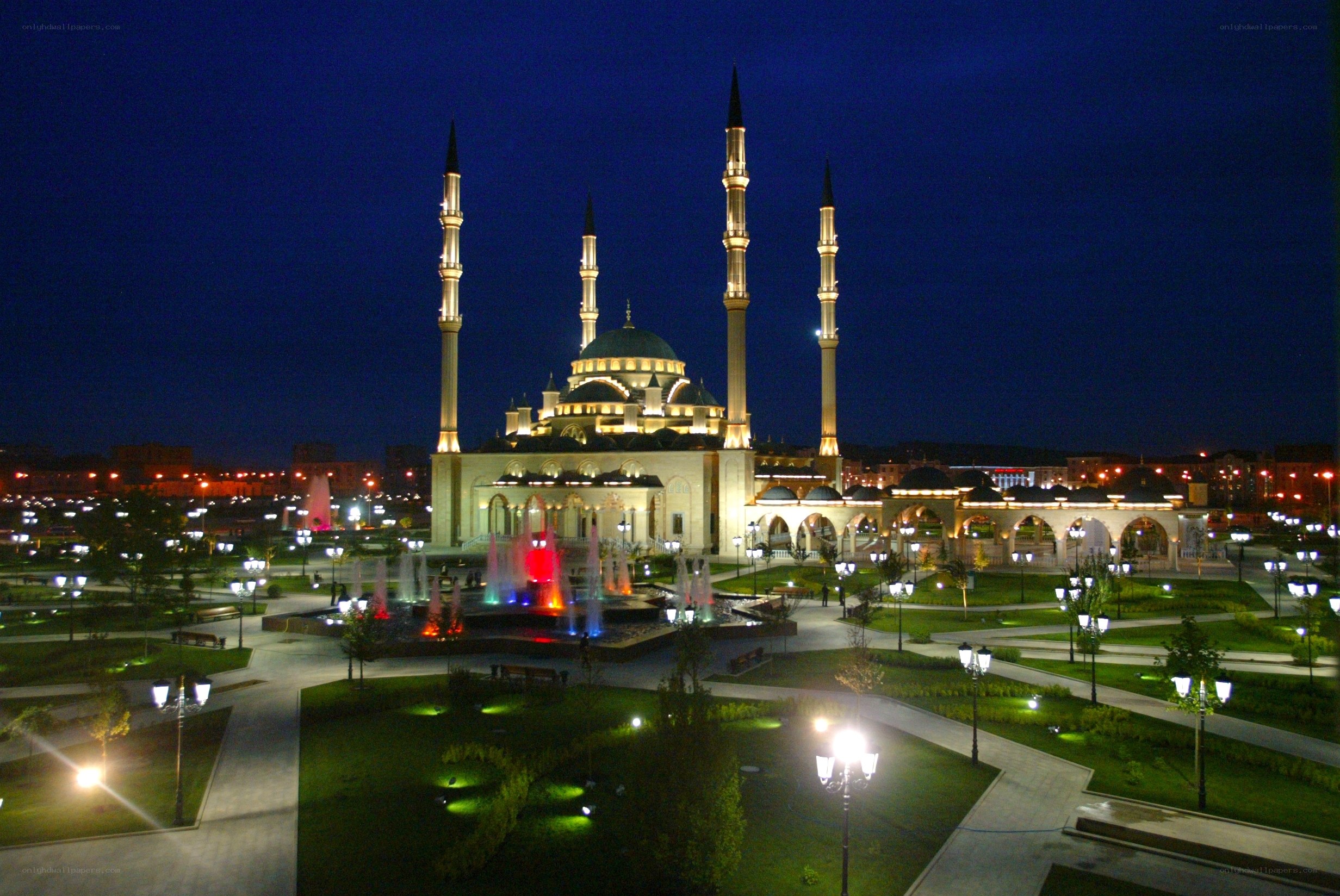 Night view of a mosque