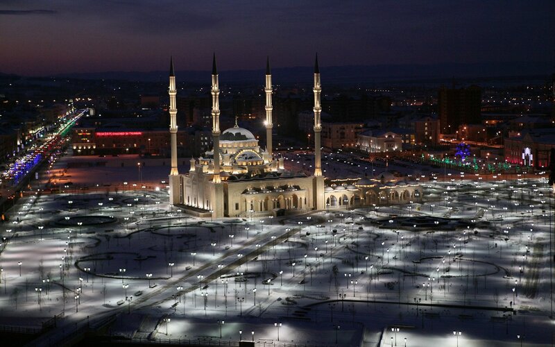 Night view of a mosque