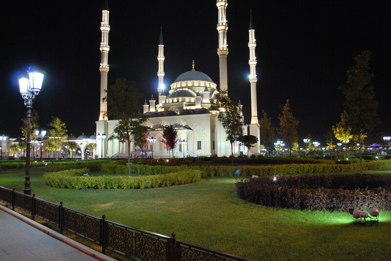 Night view of a mosque