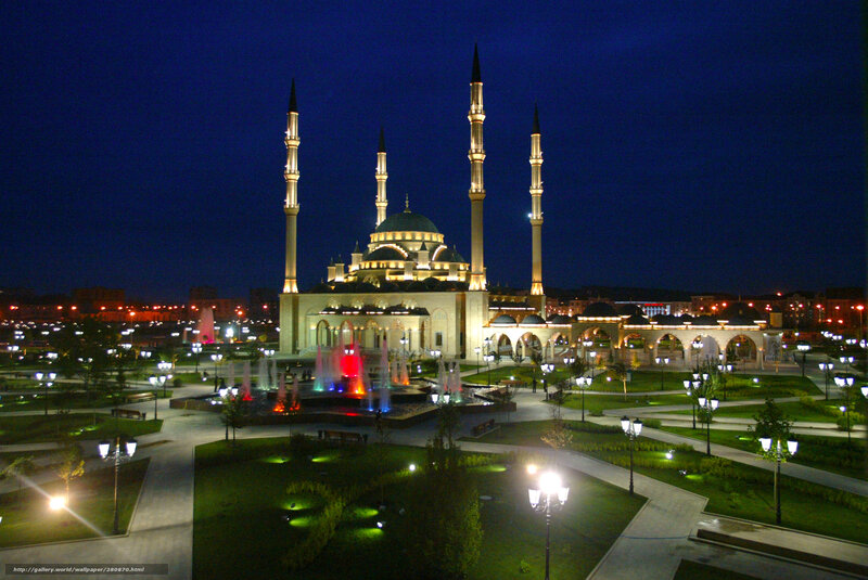 Night view of a mosque