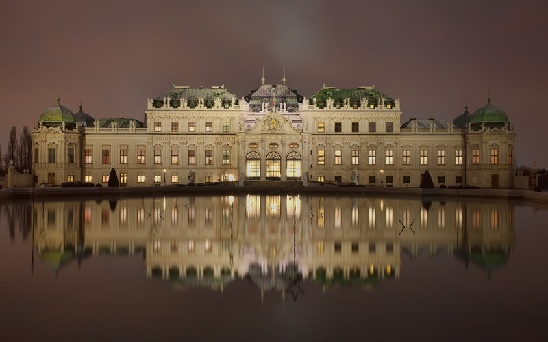 Night view of a palace