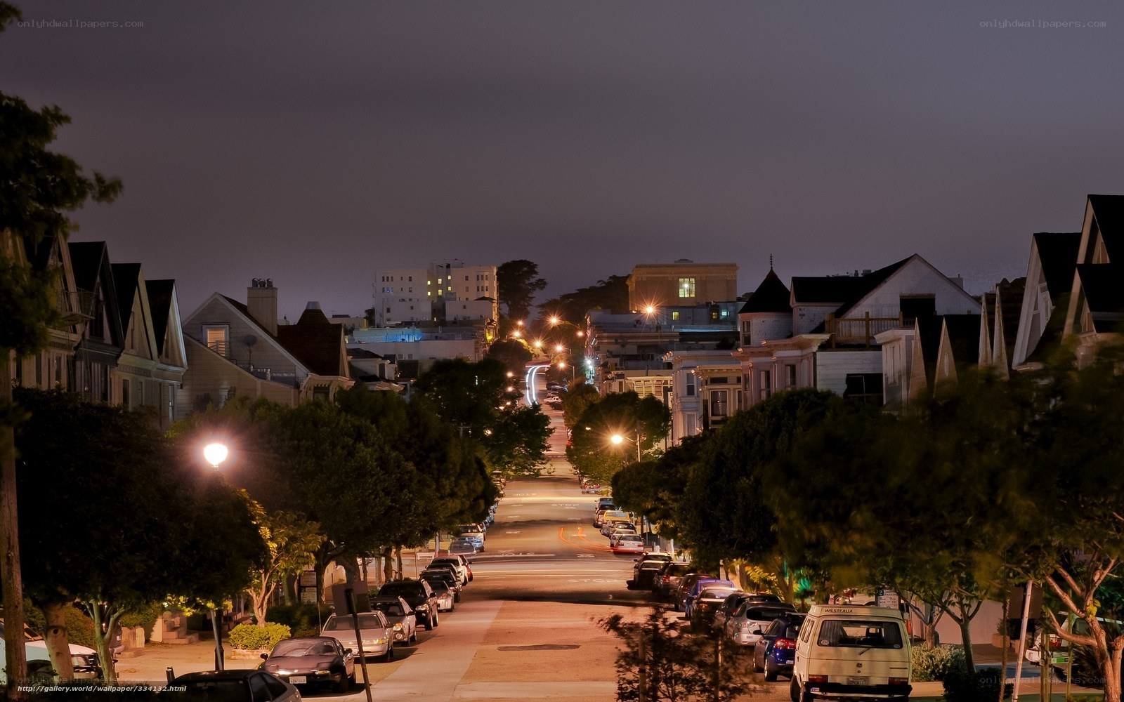 Night view of a residential street