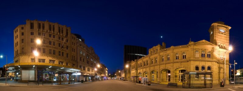 Night view of Adelaide city center