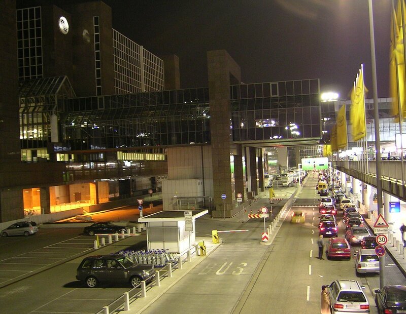 Night view of airport terminal
