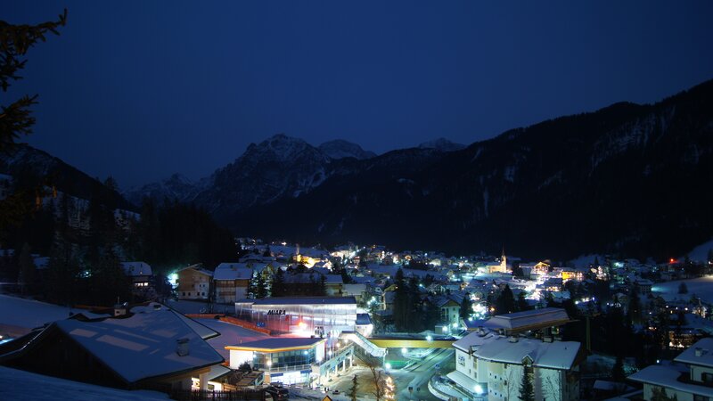 night view of alpine village