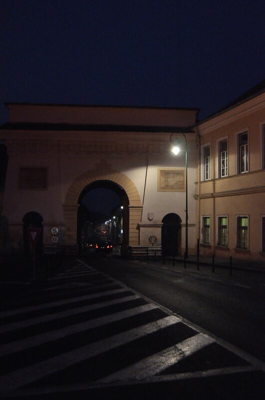 Night view of an archway