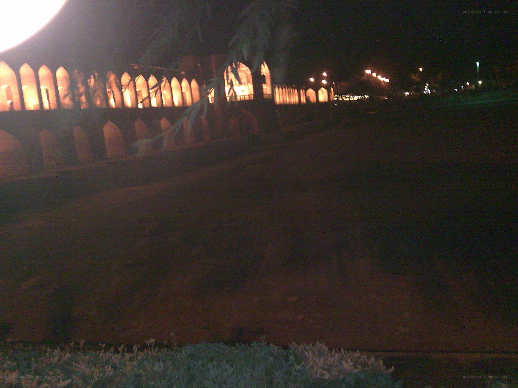 night view of arched structure