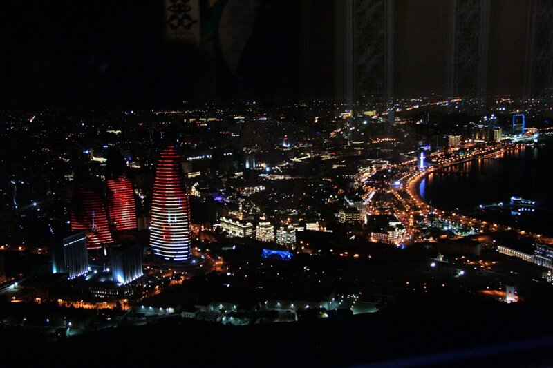 night view of baku city