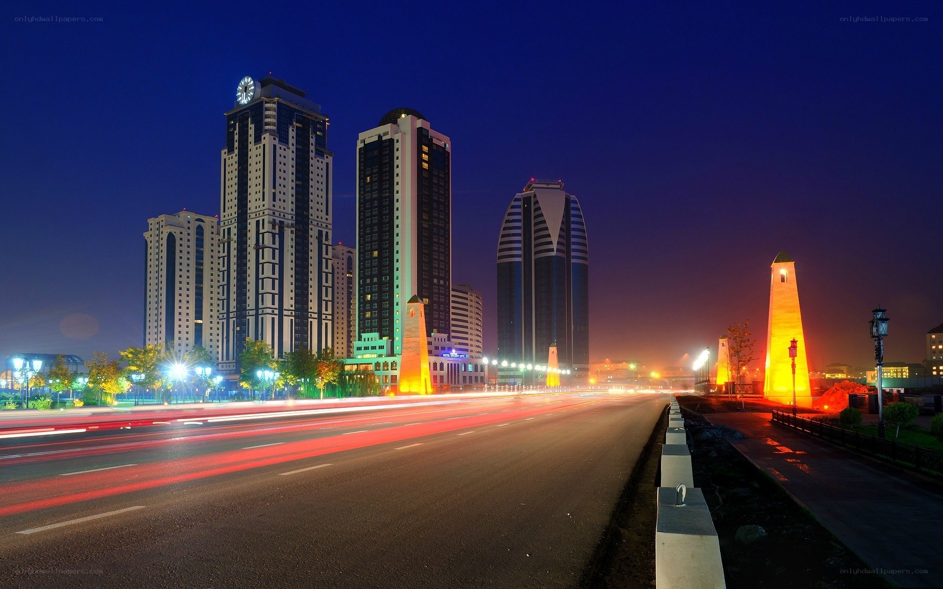 Night view of Baku skyline