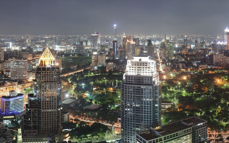 night view of bangkok skyline